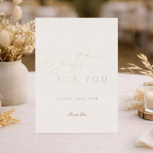 Wedding Favors Sign   Real Gold Foil “For You” 