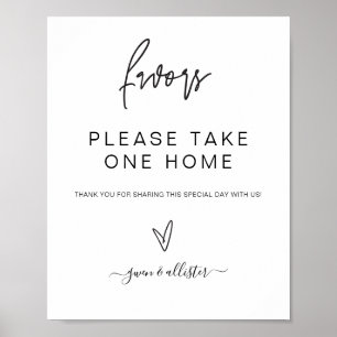 Wedding Favors Sign Table Reception Poster