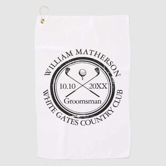 Wedding Favour Bachelor Party Golf Towel (Front)