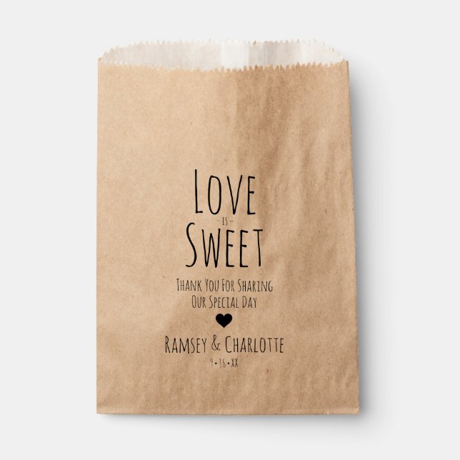Wedding Favour Bag | Love Is Sweet (Front)