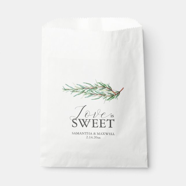 Wedding Favour Bags Love Is Sweet Rosemary (Front)