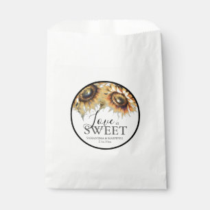 Wedding Favour Bags Watercolor Sunflowers