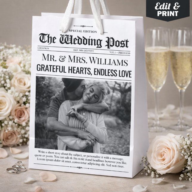 Wedding Favour Bags Wedding Newspaper Gift Bag (Wedding Favor Bags Wedding Newspaper Gift Bag)