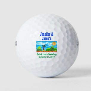 Wedding Favour Beach Tropical Destination Golf Balls