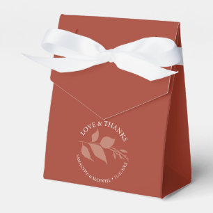 Wedding Favour Box Classy Burnt Orange Leaves