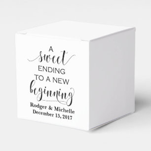 Wedding Favour Box - Sweet Ending to New Beginning