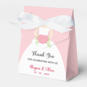 Wedding Favour Boxes (Pink Bridal Gown)