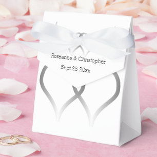 Wedding Favour Boxes Silver Hearts
