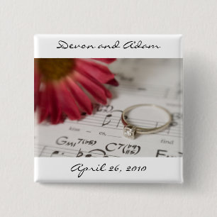 Wedding Favour Button Daisy and Diamond
