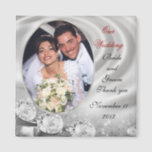 Wedding Favour diamonds photo Magnet<br><div class="desc">Wedding Favour diamonds photo Magnet. Image and illustration composition for elegant formal wedding, anniversary or engagement party template The text is fully customisable. Add your information or change it completely. Select a different font and colour. Template can be used for any special occasion. Simply change the text to suit your...</div>