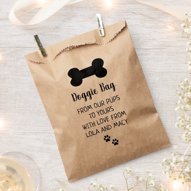 Wedding Favour Doggie Dog Treat Party Pet Adoption Favour Bag (Clipped)