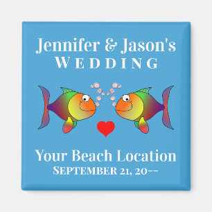 Wedding Favour Fish Cute Tropical Beach Destinatio Magnet