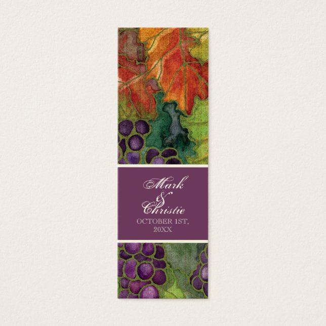 Wedding Favour Gift Card, Autumn Grape Leaf (Front)