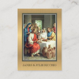 Wedding Favour Golden Catholic Holy Card