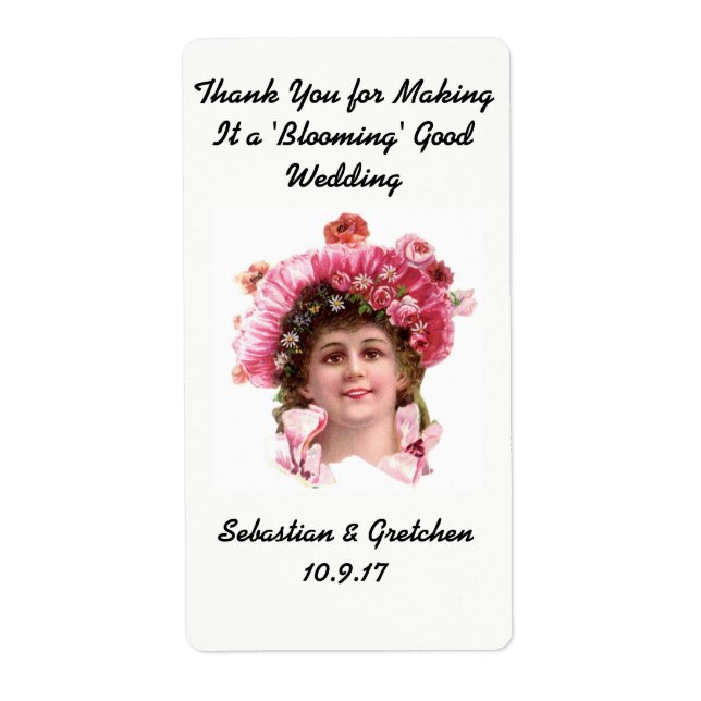 Wedding Favour Label FLOWER SEED PACKET Vintage (Front)
