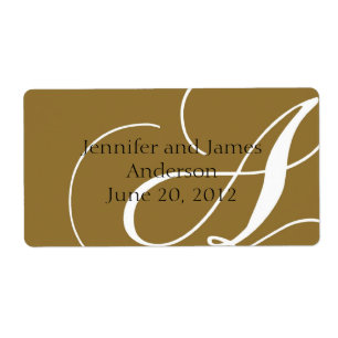 Wedding Favour Labels Gold Monogram A