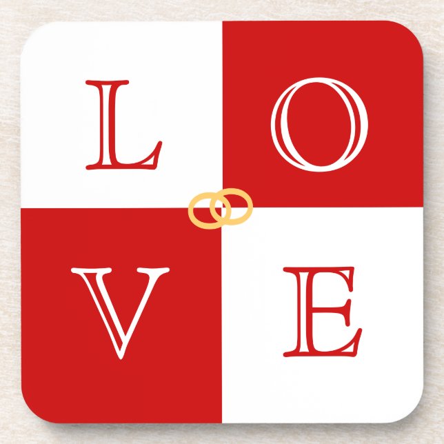 Wedding Favour Love Coaster Set (Front)