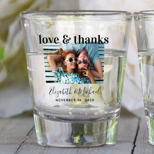 Wedding Favour Love Thanks Photo Custom Shot Glass
