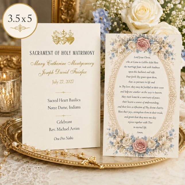 Wedding Favour Marriage Prayer Keepsake  Invitation (Creator Uploaded)