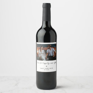 Wedding Favour Minimalist Photo Wine Label 