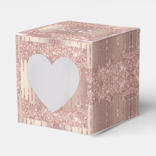 Wedding Favour or Gift Boxes Rose Gold Custom Text