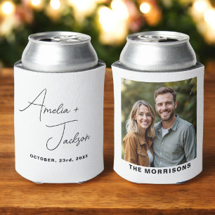 Wedding Favour Photo Modern Minimalist  Can Cooler