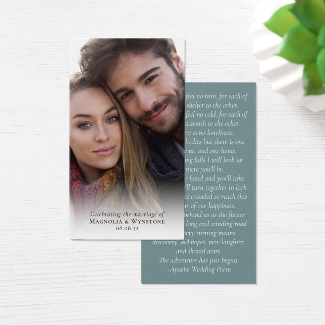 Wedding Favour Photo Prayer Card (Desk)