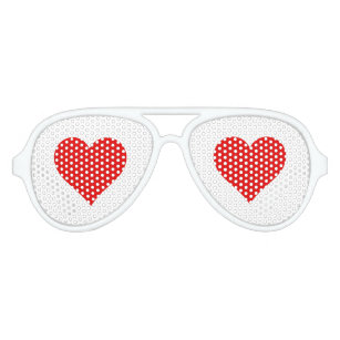Wedding Favour Red Love Heart  Aviator Sunglasses