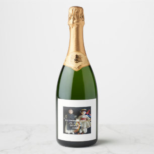 Wedding Favour Romanian National Costume Sparklin Sparkling Wine Label