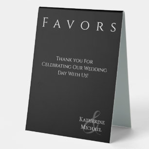 Wedding Favour Sign-Black and White-