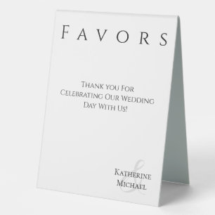 Wedding Favour Sign-Black and White-