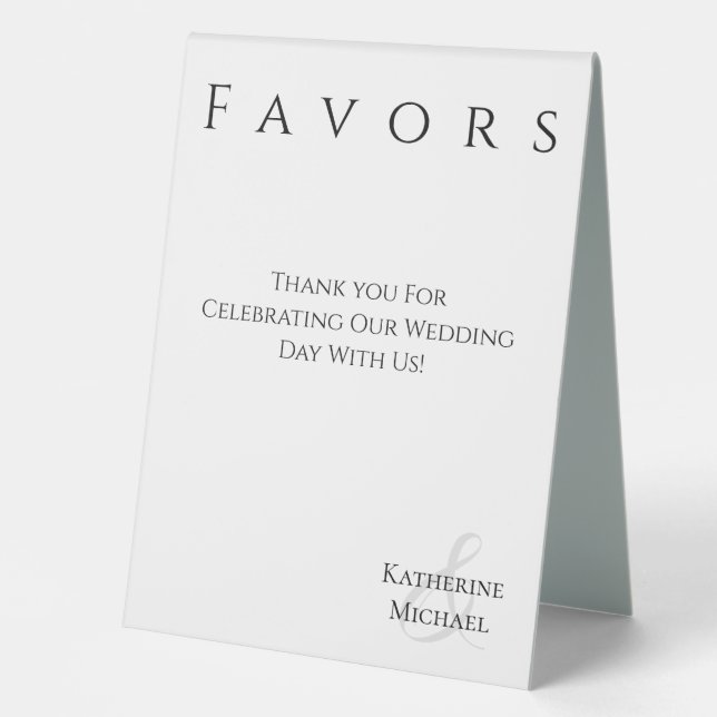 Wedding Favour Sign-Black and White- (Front)