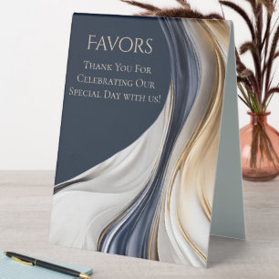 Wedding Favour Sign- Blue White and Gold
