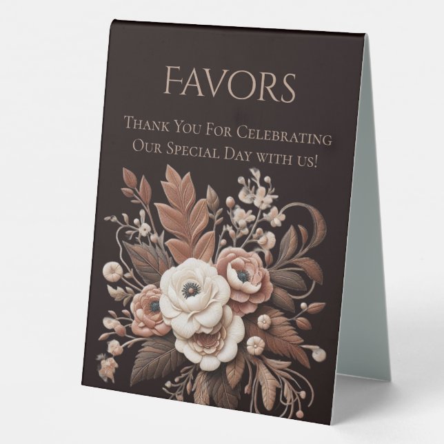 Wedding Favour Sign-Country Flowers (Back)