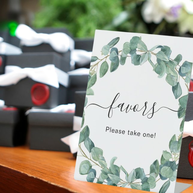 Wedding favour sign eucalyptus greenery (Creator Uploaded)