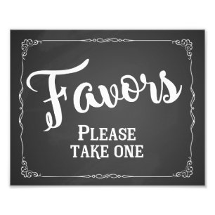 Wedding favour sign, party favour chalkboard photo print
