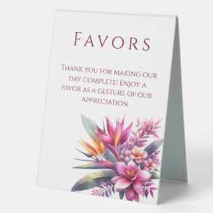 Wedding Favour Sign-Watercolor Tropical Bliss