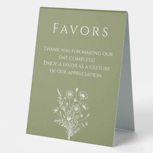 Wedding Favour Sign-Wildflower Elegance