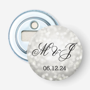Wedding Favour Silver Glitter Lights Bottle Opener