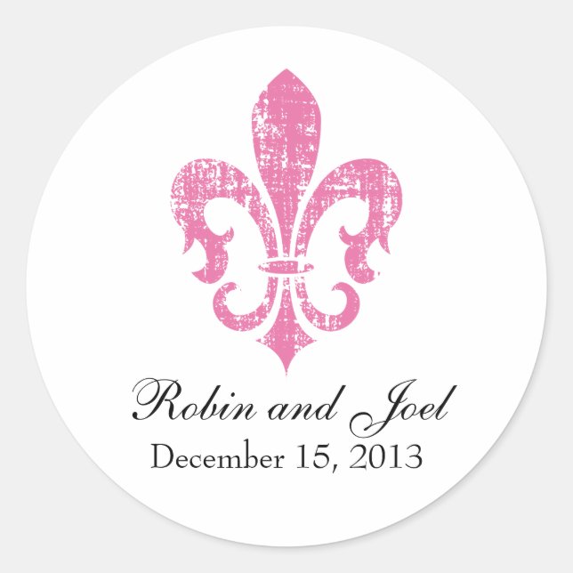 Wedding Favour Sticker | New Orleans | Pink (Front)