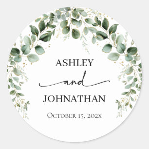 Wedding Favour Stickers Greenery Personalised