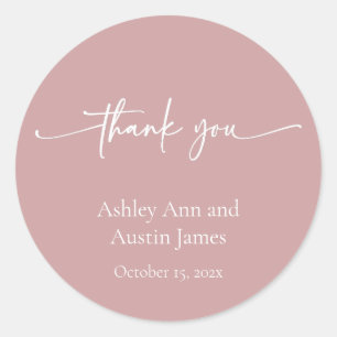 Wedding Favour Stickers Thank You Personalised Pin