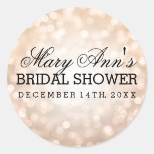 Wedding Favour Tag Copper Glitter Lights