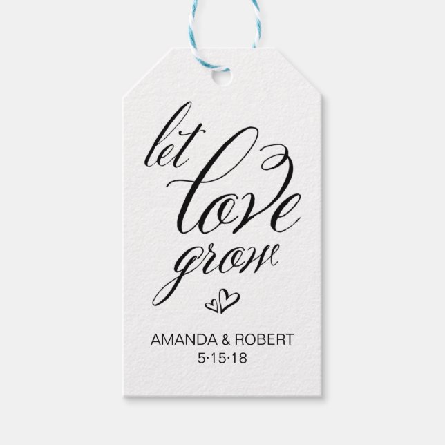 Wedding Favour Tag | Let Love Grow (Front)