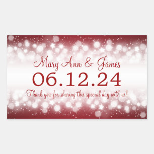 Wedding Favour Tag Magic Sparkle Red