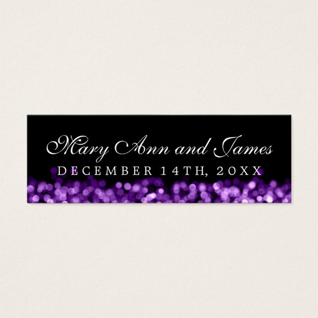 Wedding Favour Tag Purple Lights (Front)