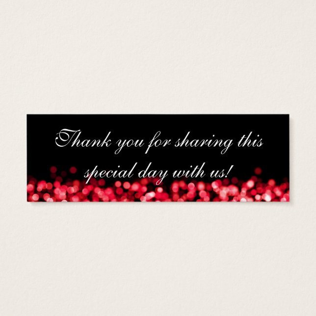 Wedding Favour Tag Red Lights (Back)