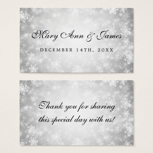Wedding Favour Tag Silver Winter Wonderland
