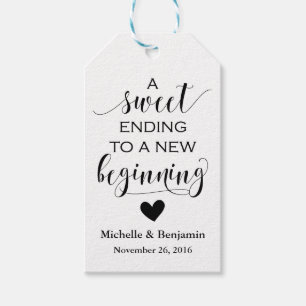 Wedding Favour Tag - Sweet Ending New Beginning