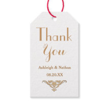 Wedding Favour Tags Thank You Kraft and Brown A04